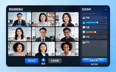 展示纸飞机电脑版群组视频通话与任务协作功能界面